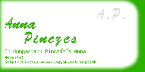 anna pinczes business card